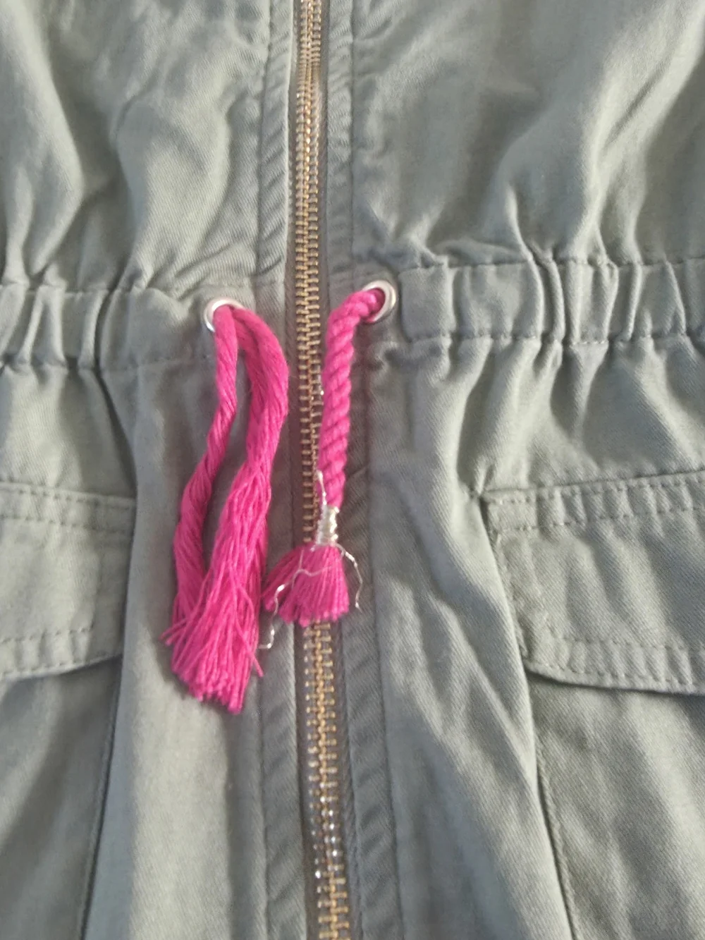 Isaac Mizrahi Mint Hooded Kids Jacket with Pink Drawcord